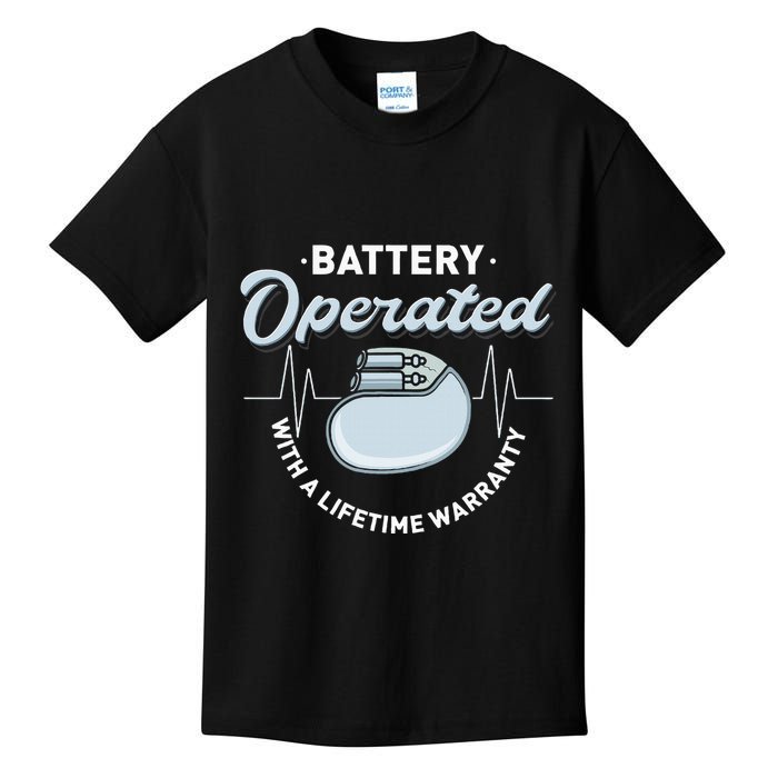Battery Operated Pacemaker Recipient Heart Attack Survivor Kids T-Shirt