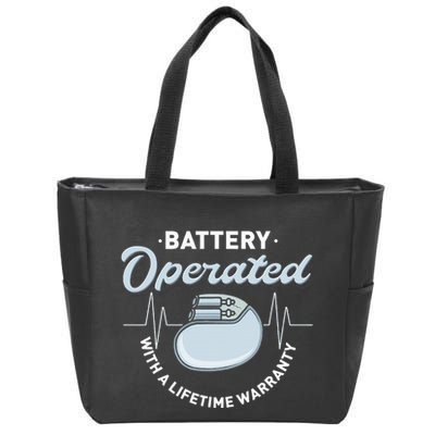 Battery Operated Pacemaker Recipient Heart Attack Survivor Zip Tote Bag