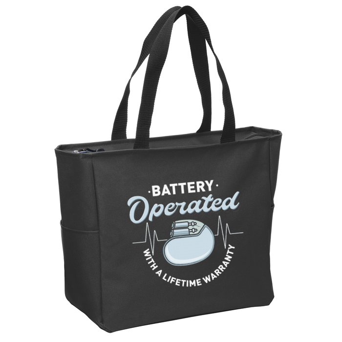 Battery Operated Pacemaker Recipient Heart Attack Survivor Zip Tote Bag