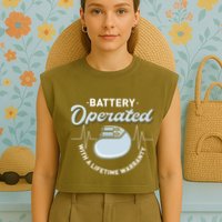 Battery Operated Pacemaker Recipient Heart Attack Survivor Garment-Dyed Women's Muscle Tee