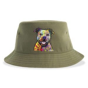 Beware Of Pit Bulls Dean Russo Pitbull Original Dog Lover Great Gift Sustainable Bucket Hat