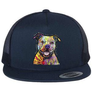 Beware Of Pit Bulls Dean Russo Pitbull Original Dog Lover Great Gift Flat Bill Trucker Hat