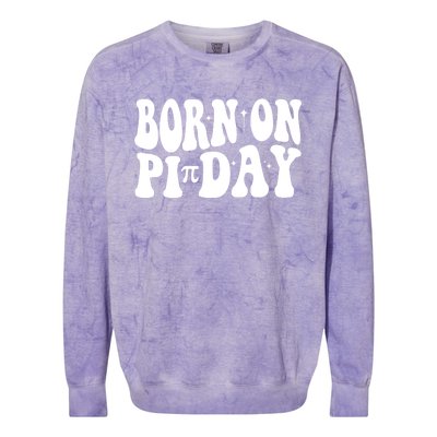 Born On Pi Day 14 March Birthday Math Geek Teachers Students Cute Gift Colorblast Crewneck Sweatshirt