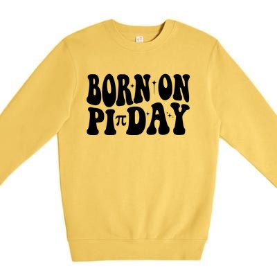 Born On Pi Day 14 March Birthday Math Geek Teachers Students Cute Gift Premium Crewneck Sweatshirt