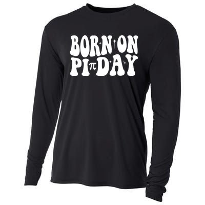 Born On Pi Day 14 March Birthday Math Geek Teachers Students Cute Gift Cooling Performance Long Sleeve Crew