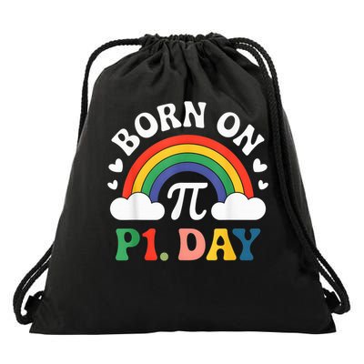 Born On Pi Day Birthday Decorations Happy Pi Day Birthday Drawstring Bag