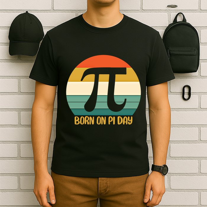 Born On Pi Day March 14 Math Geek Funny Design Meaningful Gift T-Shirt