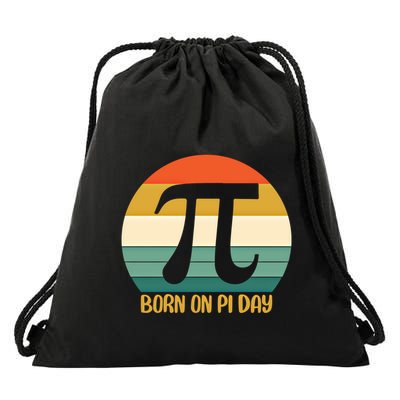 Born On Pi Day March 14 Math Geek Funny Design Meaningful Gift Drawstring Bag