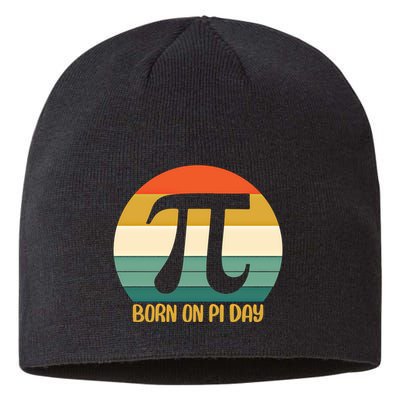 Born On Pi Day March 14 Math Geek Funny Design Meaningful Gift Sustainable Beanie