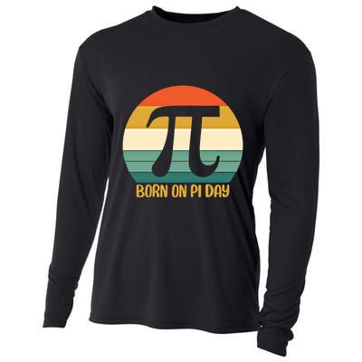 Born On Pi Day March 14 Math Geek Funny Design Meaningful Gift Cooling Performance Long Sleeve Crew