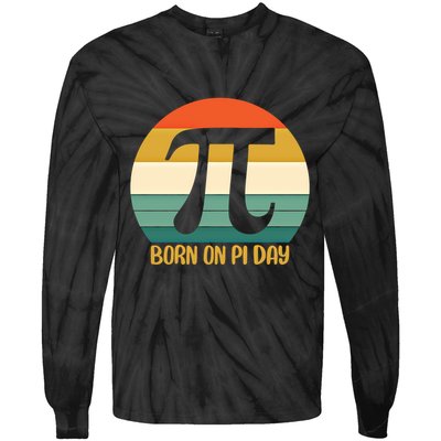 Born On Pi Day March 14 Math Geek Funny Design Meaningful Gift Tie-Dye Long Sleeve Shirt