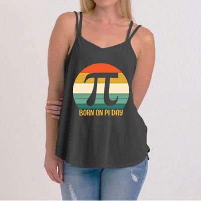 Born On Pi Day March 14 Math Geek Funny Design Meaningful Gift Women's Strappy Tank