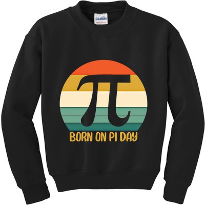 Born On Pi Day March 14 Math Geek Funny Design Meaningful Gift Kids Sweatshirt