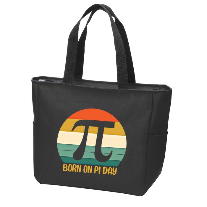 Born On Pi Day March 14 Math Geek Funny Design Meaningful Gift Zip Tote Bag