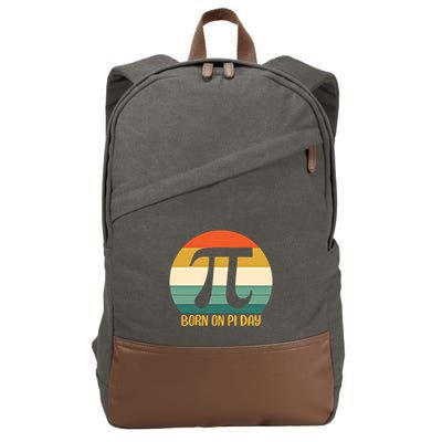 Born On Pi Day March 14 Math Geek Funny Design Meaningful Gift Cotton Canvas Backpack