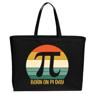 Born On Pi Day March 14 Math Geek Funny Design Meaningful Gift Cotton Canvas Jumbo Tote