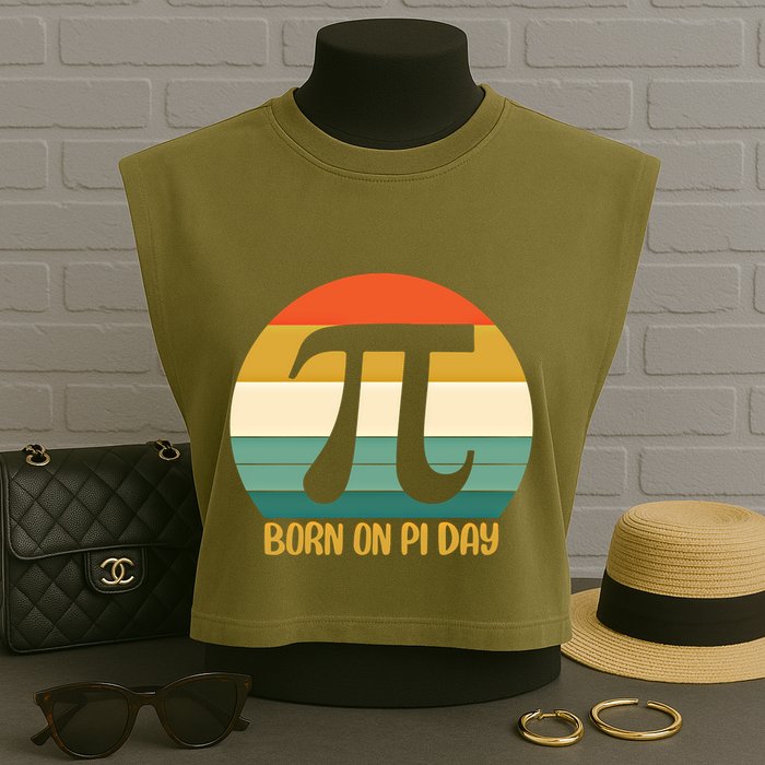 Born On Pi Day March 14 Math Geek Funny Design Meaningful Gift Garment-Dyed Women's Muscle Tee