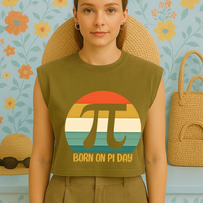 Born On Pi Day March 14 Math Geek Funny Design Meaningful Gift Garment-Dyed Women's Muscle Tee