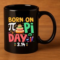 Born On Pi Day 3 14 Pi Symbol Mathematic Math Lover Birthday Meaningful Gift 11oz C Handle Ceramic Mug