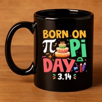 Born On Pi Day 3 14 Pi Symbol Mathematic Math Lover Birthday Meaningful Gift 11oz C Handle Ceramic Mug