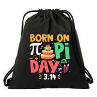 Born On Pi Day 3 14 Pi Symbol Mathematic Math Lover Birthday Meaningful Gift Drawstring Bag