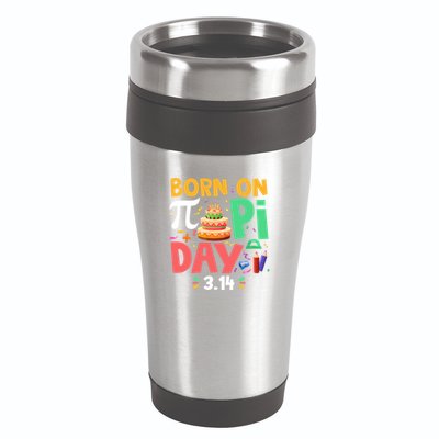 Born On Pi Day 3 14 Pi Symbol Mathematic Math Lover Birthday Meaningful Gift 16oz Travel Tumbler