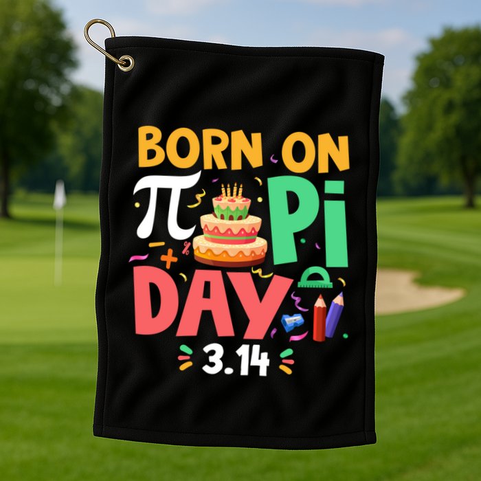 Born On Pi Day 3 14 Pi Symbol Mathematic Math Lover Birthday Meaningful Gift Golf Towel