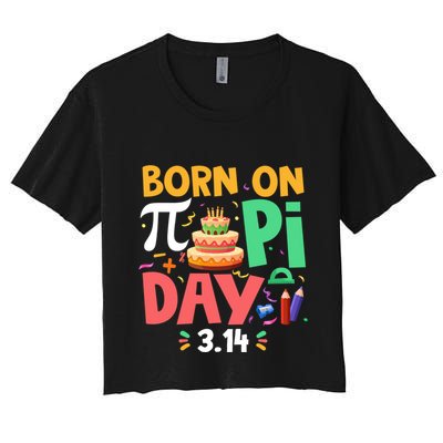 Born On Pi Day 3 14 Pi Symbol Mathematic Math Lover Birthday Meaningful Gift Crop Top