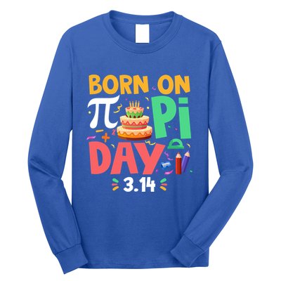 Born On Pi Day 3 14 Pi Symbol Mathematic Math Lover Birthday Meaningful Gift Long Sleeve Shirt