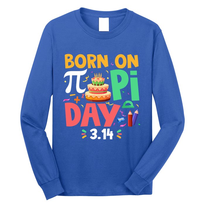 Born On Pi Day 3 14 Pi Symbol Mathematic Math Lover Birthday Meaningful Gift Long Sleeve Shirt