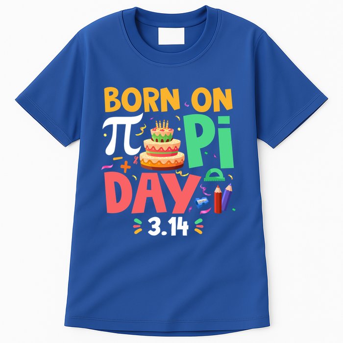 Born On Pi Day 3 14 Pi Symbol Mathematic Math Lover Birthday Meaningful Gift Tall T-Shirt