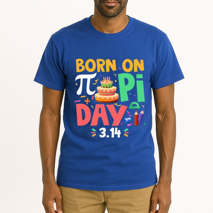 Born On Pi Day 3 14 Pi Symbol Mathematic Math Lover Birthday Meaningful Gift Tall T-Shirt