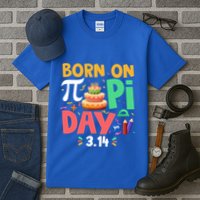 Born On Pi Day 3 14 Pi Symbol Mathematic Math Lover Birthday Meaningful Gift Tall T-Shirt