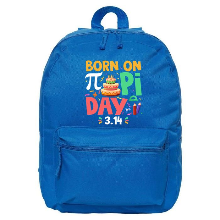 Born On Pi Day 3 14 Pi Symbol Mathematic Math Lover Birthday Meaningful Gift 16 in Basic Backpack