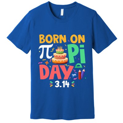 Born On Pi Day 3 14 Pi Symbol Mathematic Math Lover Birthday Meaningful Gift Premium T-Shirt