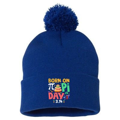 Born On Pi Day 3 14 Pi Symbol Mathematic Math Lover Birthday Meaningful Gift Pom Pom 12in Knit Beanie