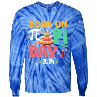 Born On Pi Day 3 14 Pi Symbol Mathematic Math Lover Birthday Meaningful Gift Tie-Dye Long Sleeve Shirt