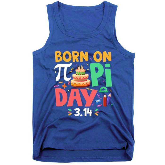 Born On Pi Day 3 14 Pi Symbol Mathematic Math Lover Birthday Meaningful Gift Tank Top