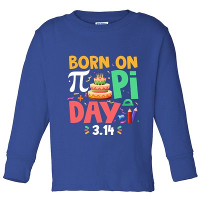 Born On Pi Day 3 14 Pi Symbol Mathematic Math Lover Birthday Meaningful Gift Toddler Long Sleeve Shirt