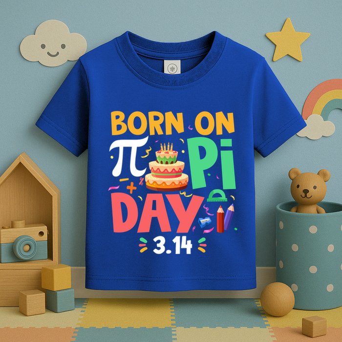 Born On Pi Day 3 14 Pi Symbol Mathematic Math Lover Birthday Meaningful Gift Toddler T-Shirt