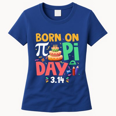 Born On Pi Day 3 14 Pi Symbol Mathematic Math Lover Birthday Meaningful Gift Womens T-Shirt
