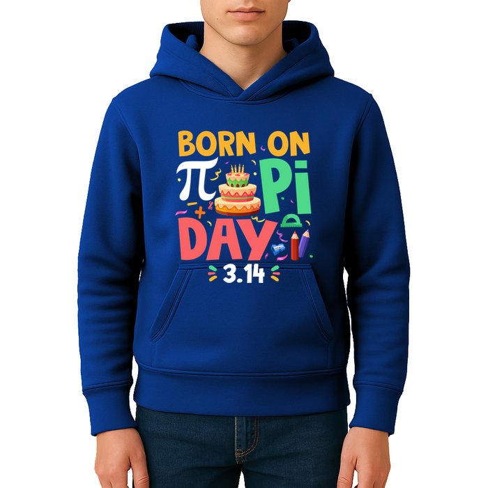 Born On Pi Day 3 14 Pi Symbol Mathematic Math Lover Birthday Meaningful Gift Kids Hoodie
