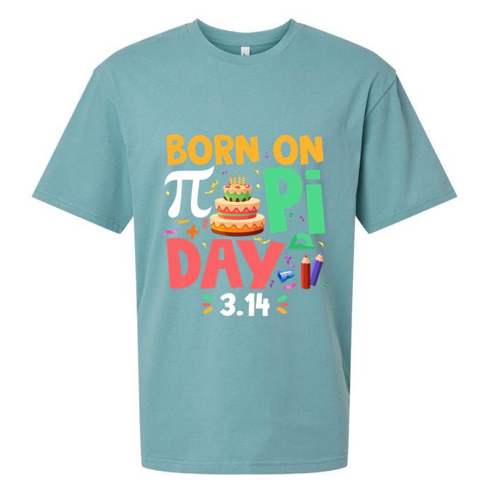Born On Pi Day 3 14 Pi Symbol Mathematic Math Lover Birthday Meaningful Gift Sueded Cloud Jersey T-Shirt