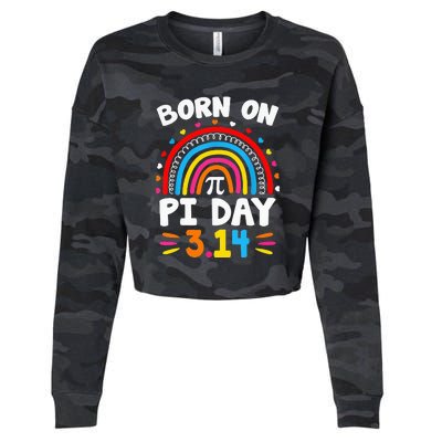 Born On Pi Day Pi Day Math Teacher Cropped Pullover Crew