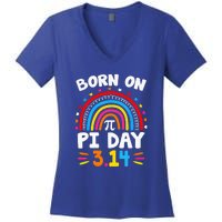 Born On Pi Day Pi Day Math Teacher Women's V-Neck T-Shirt