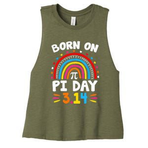 Born On Pi Day Pi Day Math Teacher Women's Racerback Cropped Tank