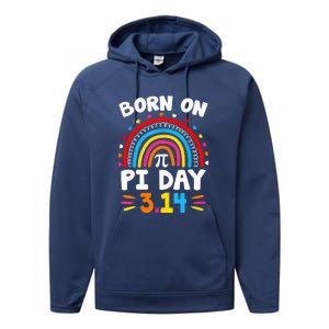 Born On Pi Day Pi Day Math Teacher Performance Fleece Hoodie