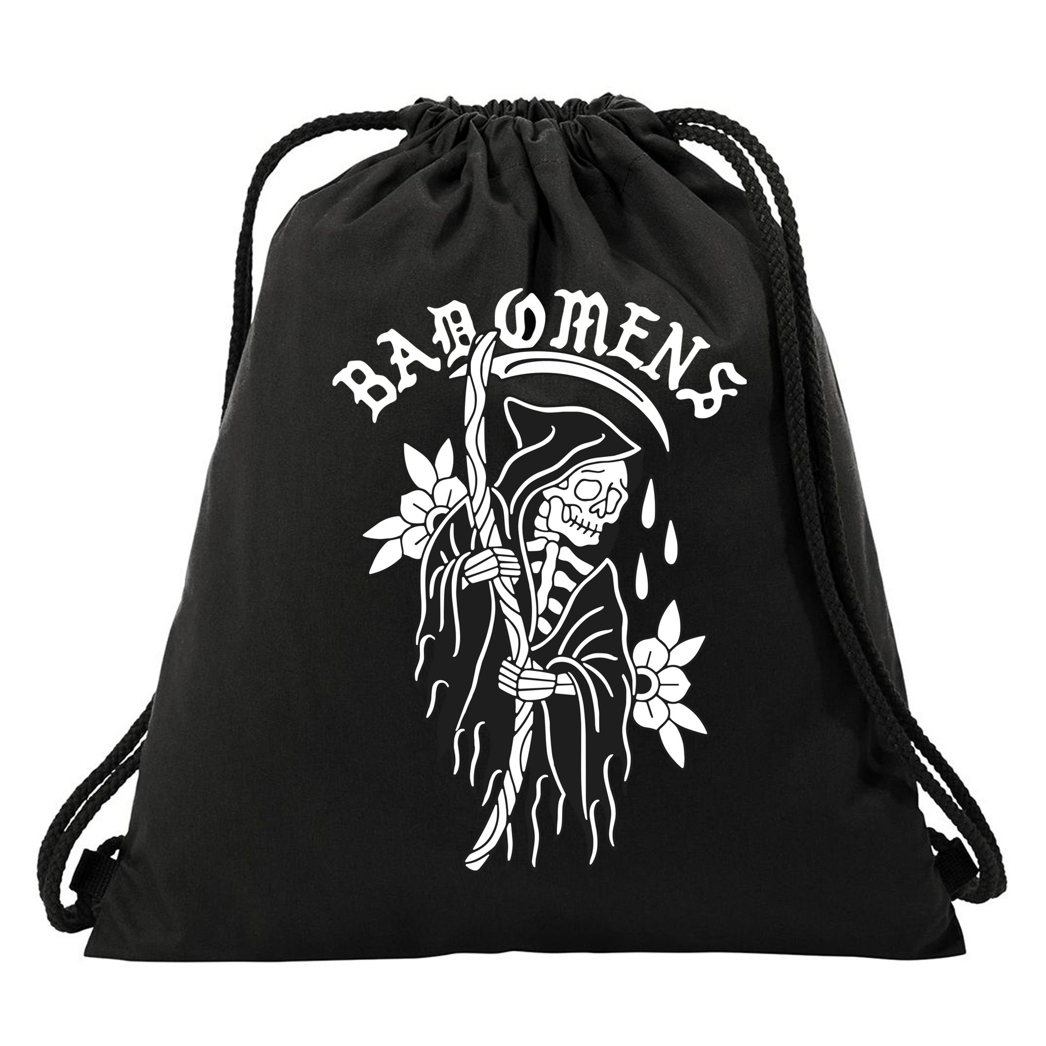 Bad Omen Reaper The Death Of Peace Of Mind Drawstring Bag