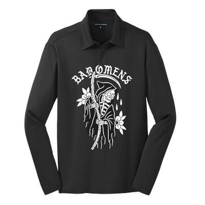 Bad Omen Reaper The Death Of Peace Of Mind Silk Touch Performance Long Sleeve Polo