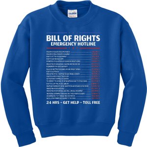 Bill Of Rights Emergency Hotline Amendment 110 Constitution Kids Sweatshirt